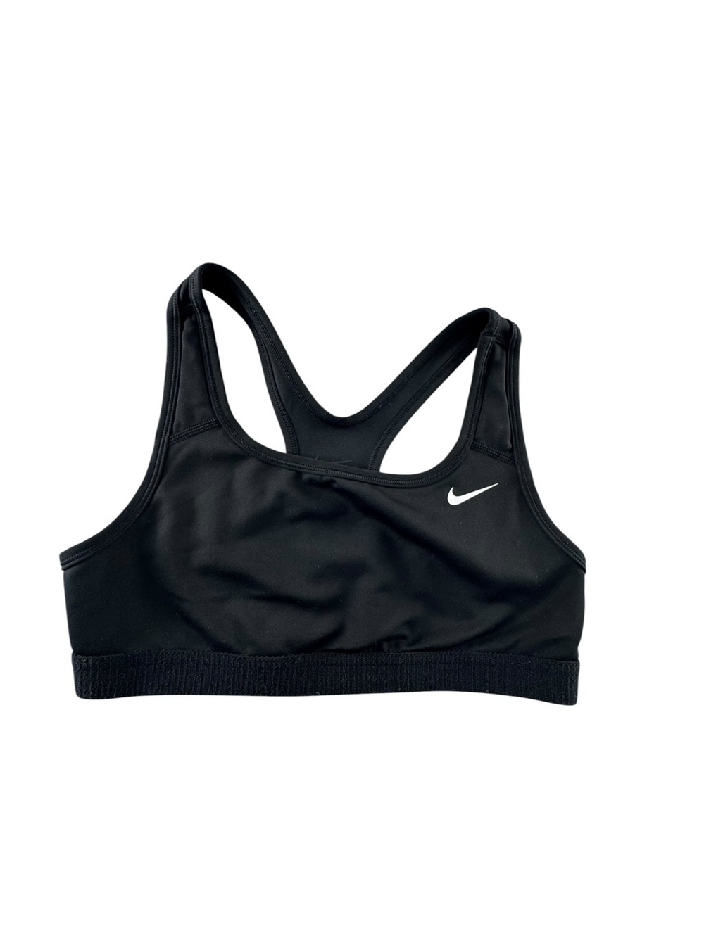 Nike Black Racerback Sports Bra with White Swoosh
